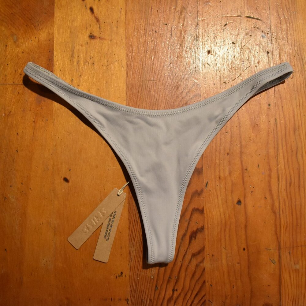 SKIMS Recycled Swim XS Thong in Chrome BRAND NEW